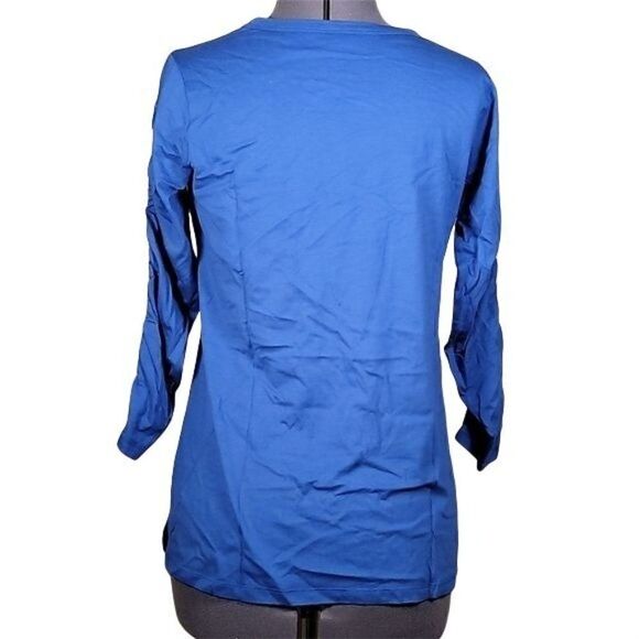 NWOT LOGO Principles by Lori Goldstein 3/4 Ruched Sleeve Top Sz XXS - Picture 4 of 11